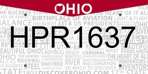 HPR1637 Ohio License Plate