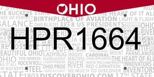 HPR1664 Ohio License Plate