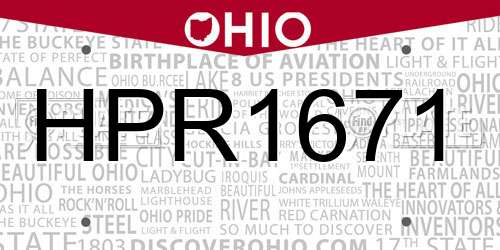 HPR1671 Ohio License Plate