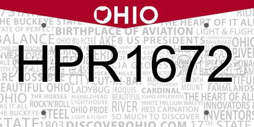 HPR1672 Ohio License Plate