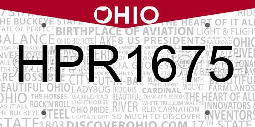 HPR1675 Ohio License Plate