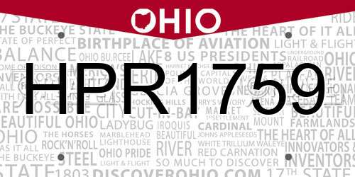 HPR1759 Ohio License Plate