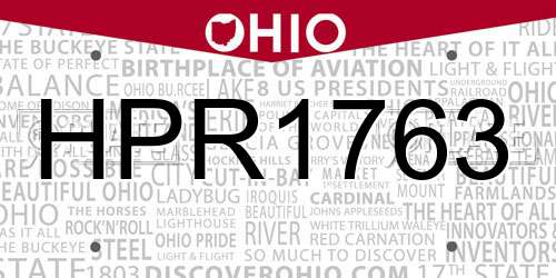 HPR1763 Ohio License Plate