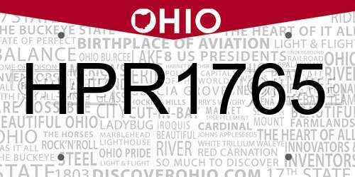 HPR1765 Ohio License Plate