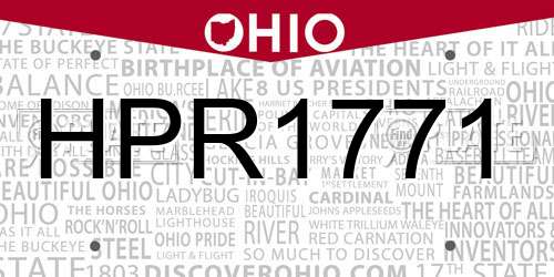 HPR1771 Ohio License Plate