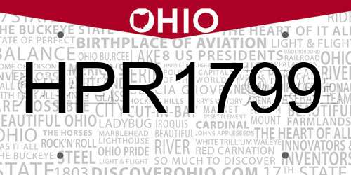 HPR1799 Ohio License Plate