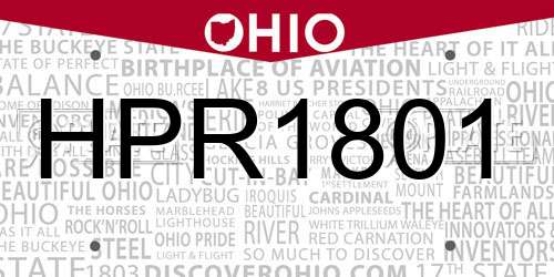 HPR1801 Ohio License Plate