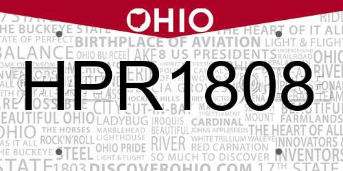 HPR1808 Ohio License Plate