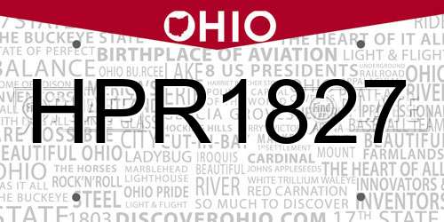 HPR1827 Ohio License Plate