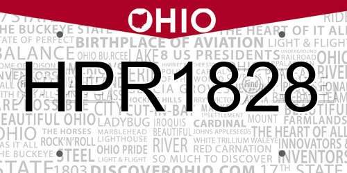 HPR1828 Ohio License Plate