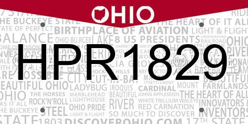 HPR1829 Ohio License Plate