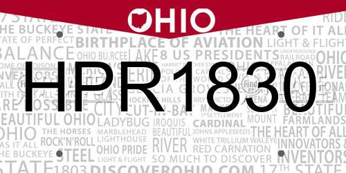 HPR1830 Ohio License Plate