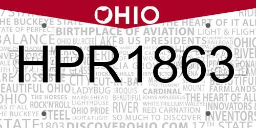 HPR1863 Ohio License Plate