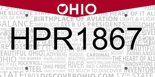 HPR1867 Ohio License Plate