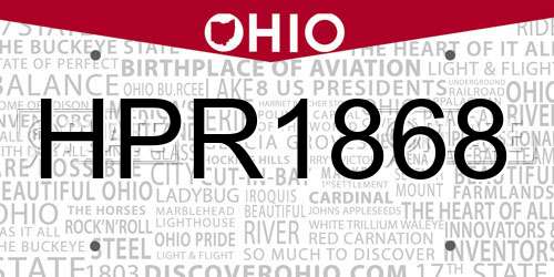 HPR1868 Ohio License Plate