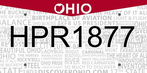HPR1877 Ohio License Plate