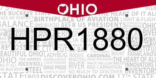 HPR1880 Ohio License Plate