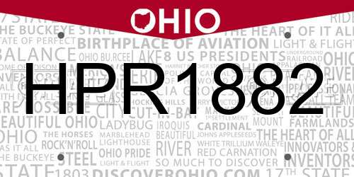 HPR1882 Ohio License Plate