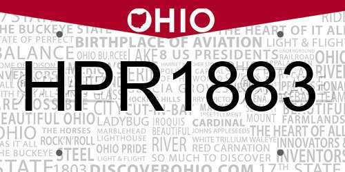 HPR1883 Ohio License Plate