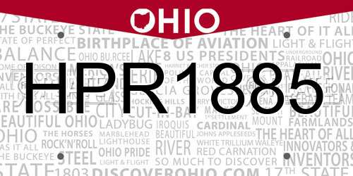 HPR1885 Ohio License Plate