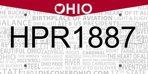 HPR1887 Ohio License Plate