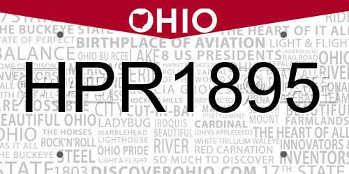 HPR1895 Ohio License Plate