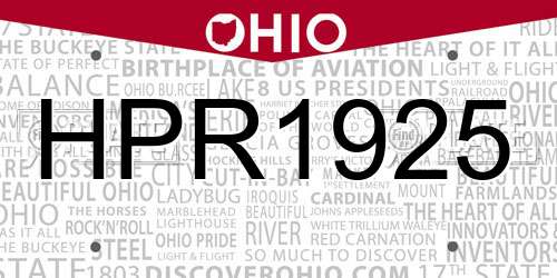 HPR1925 Ohio License Plate