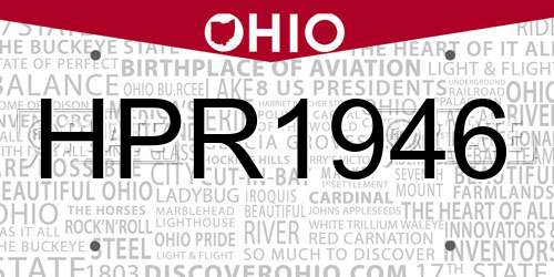 HPR1946 Ohio License Plate