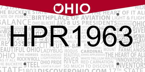 HPR1963 Ohio License Plate
