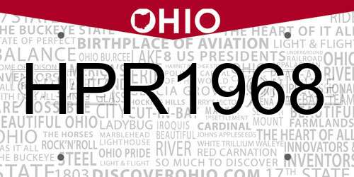 HPR1968 Ohio License Plate