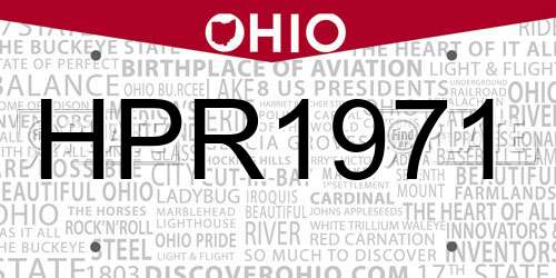 HPR1971 Ohio License Plate