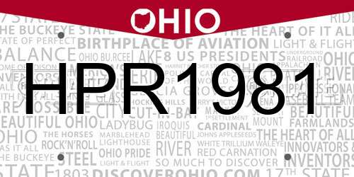 HPR1981 Ohio License Plate