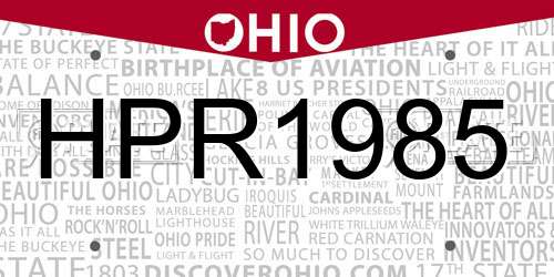 HPR1985 Ohio License Plate