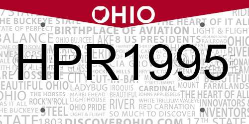 HPR1995 Ohio License Plate