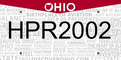 HPR2002 Ohio License Plate