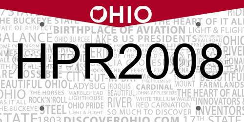 HPR2008 Ohio License Plate