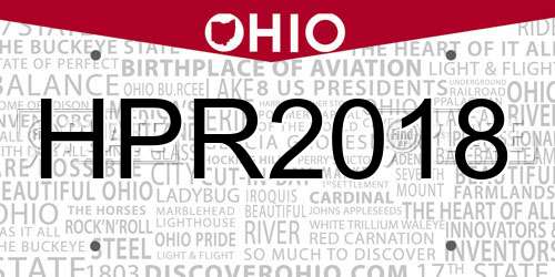 HPR2018 Ohio License Plate