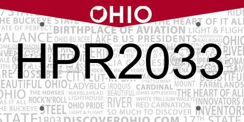 HPR2033 Ohio License Plate