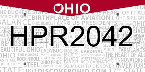 HPR2042 Ohio License Plate