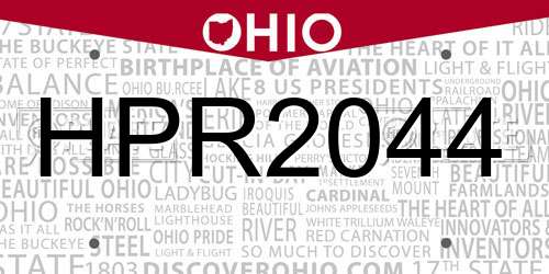 HPR2044 Ohio License Plate