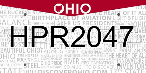 HPR2047 Ohio License Plate