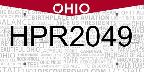 HPR2049 Ohio License Plate