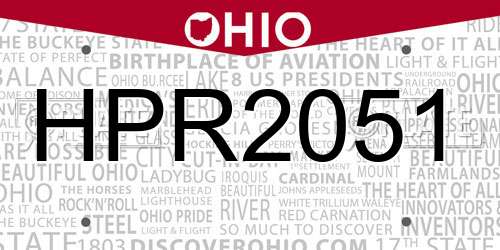 HPR2051 Ohio License Plate