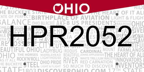 HPR2052 Ohio License Plate