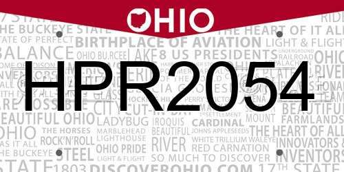 HPR2054 Ohio License Plate