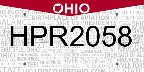 HPR2058 Ohio License Plate