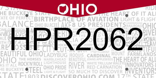 HPR2062 Ohio License Plate