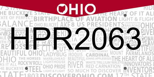 HPR2063 Ohio License Plate