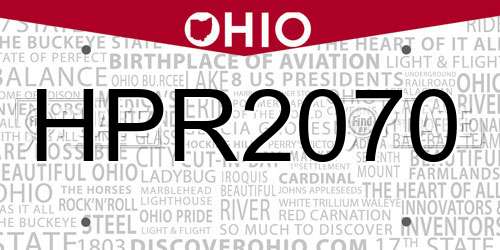 HPR2070 Ohio License Plate