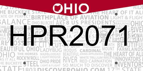 HPR2071 Ohio License Plate